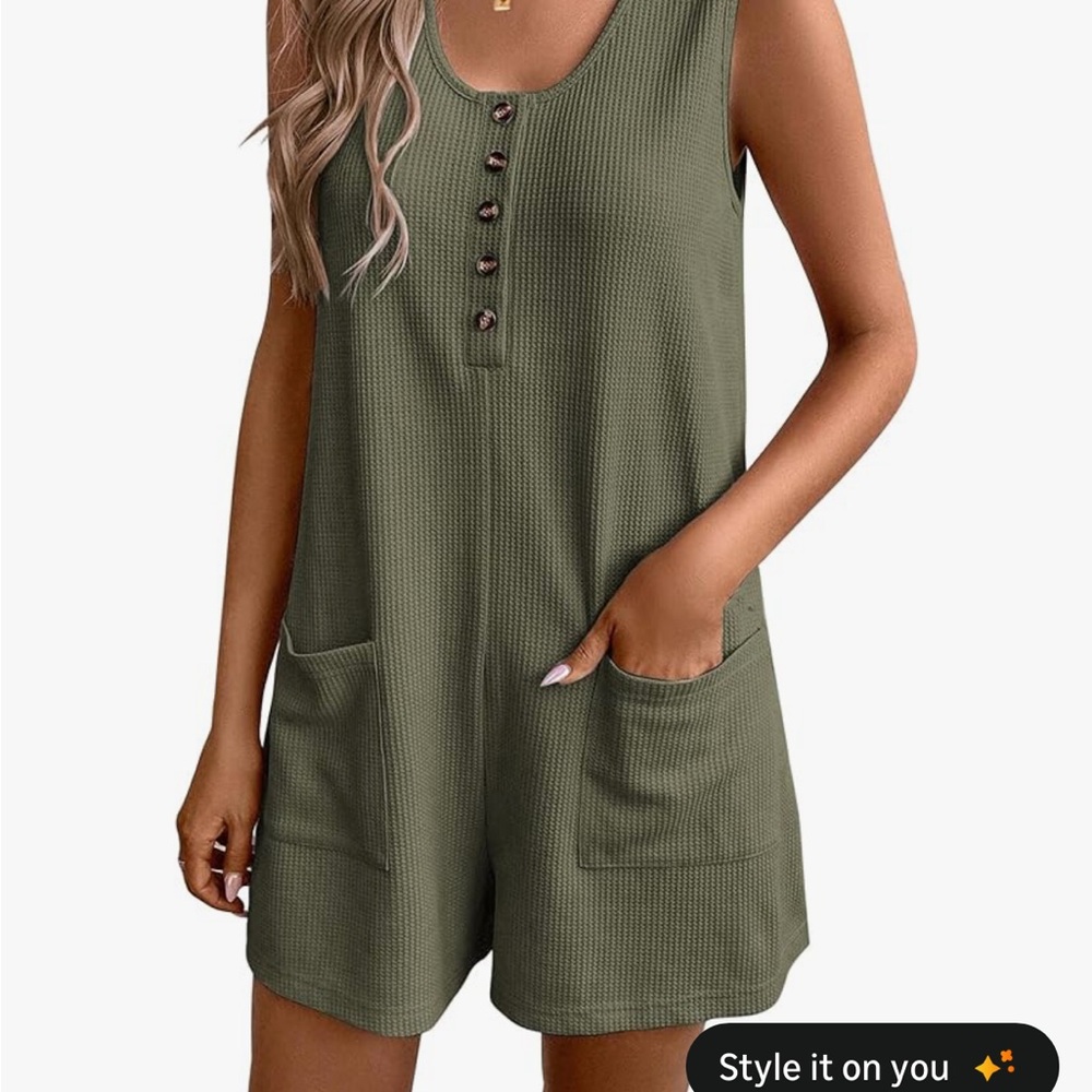 Sleeveless Olive Green Romper
